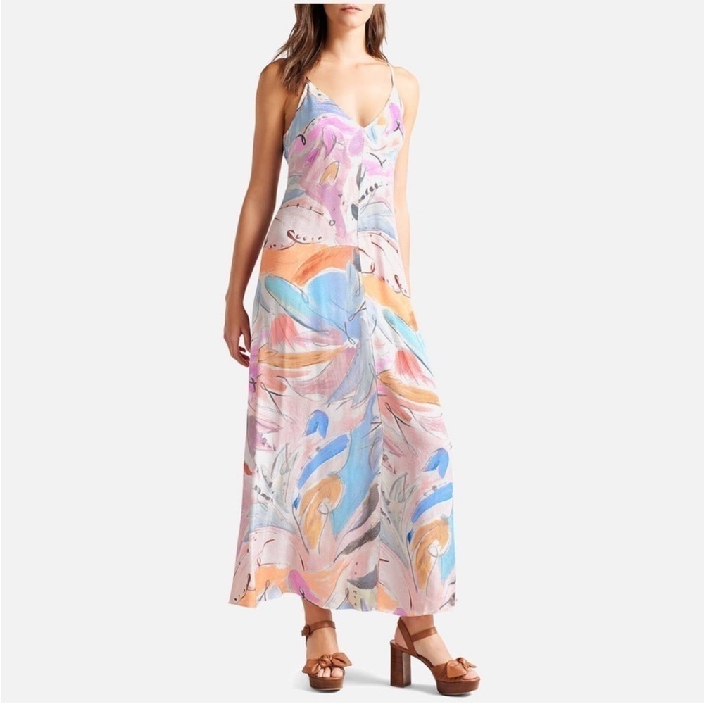 NWOT Ted Baker Lizybet Abstract Floral Print Crepe Dress